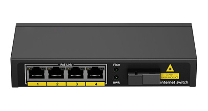 1 optical and 4 electric POE switch