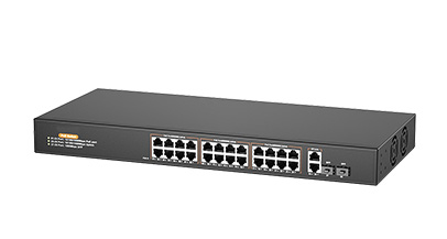 24 Gigabit POE + 2 Gigabit uplink + 2 Gigabit SFP
