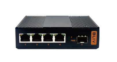 Industrial-grade 1-optical, 4-electrical, POE switch