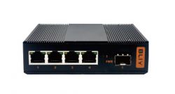Industrial-grade 1-optical, 4-electrical, POE switch