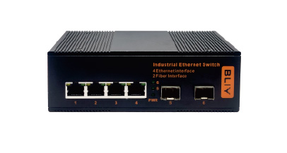 Industrial-grade 2-optical, 4-electrical, POE switch