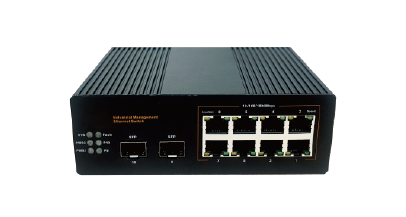 Industrial-grade managed Gigabit 2-optical, 8-electrical SFP switch