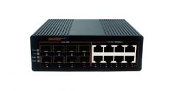 Industrial-grade managed Gigabit 8-optical, 8-electrical SFP switch