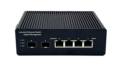 Industrial-grade micro-management Gigabit switch with 2 optical ports and 4 electrical ports
