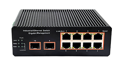 Industrial-grade micro-management Gigabit switch with 2 optical ports and 8 electrical ports