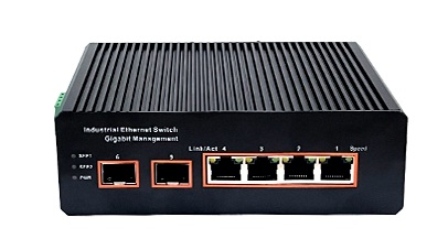 Industrial-grade micro-management Gigabit switch with 2 optical ports and 4 electrical ports