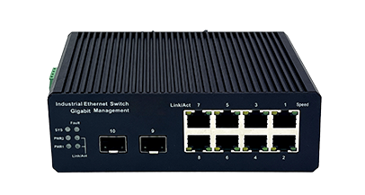 Industrial-grade micro-management Gigabit switch with 2 optical ports and 8 electrical ports